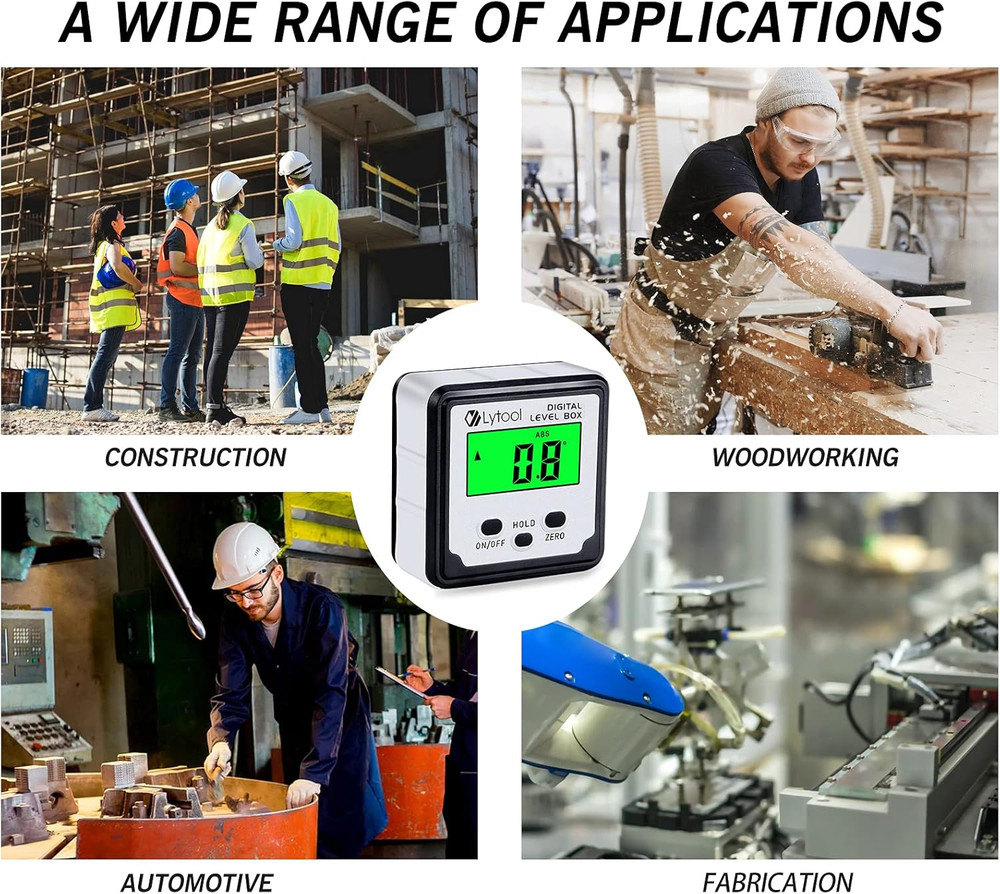 Lytool Digital Angle Finder Mini Digital Level Angle Gauge Inclinometer