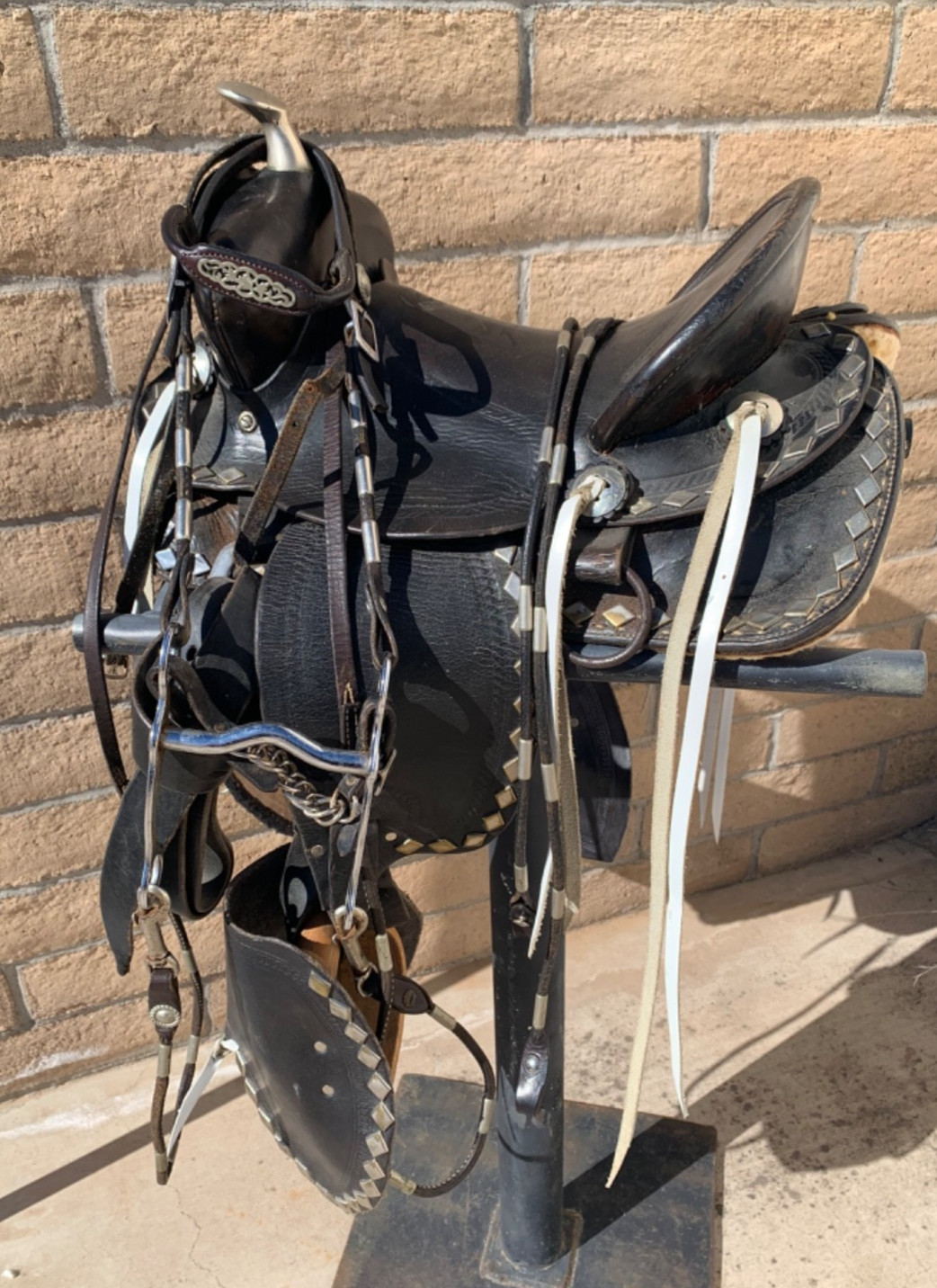 Vintage Western Pony Saddle 12" w/Taps Poco Bueno Bridle Reins Tack Lot