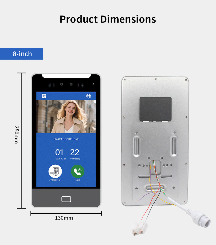 Video Intercom System for 1-32 Apartments, Face Recognition, Access Control,