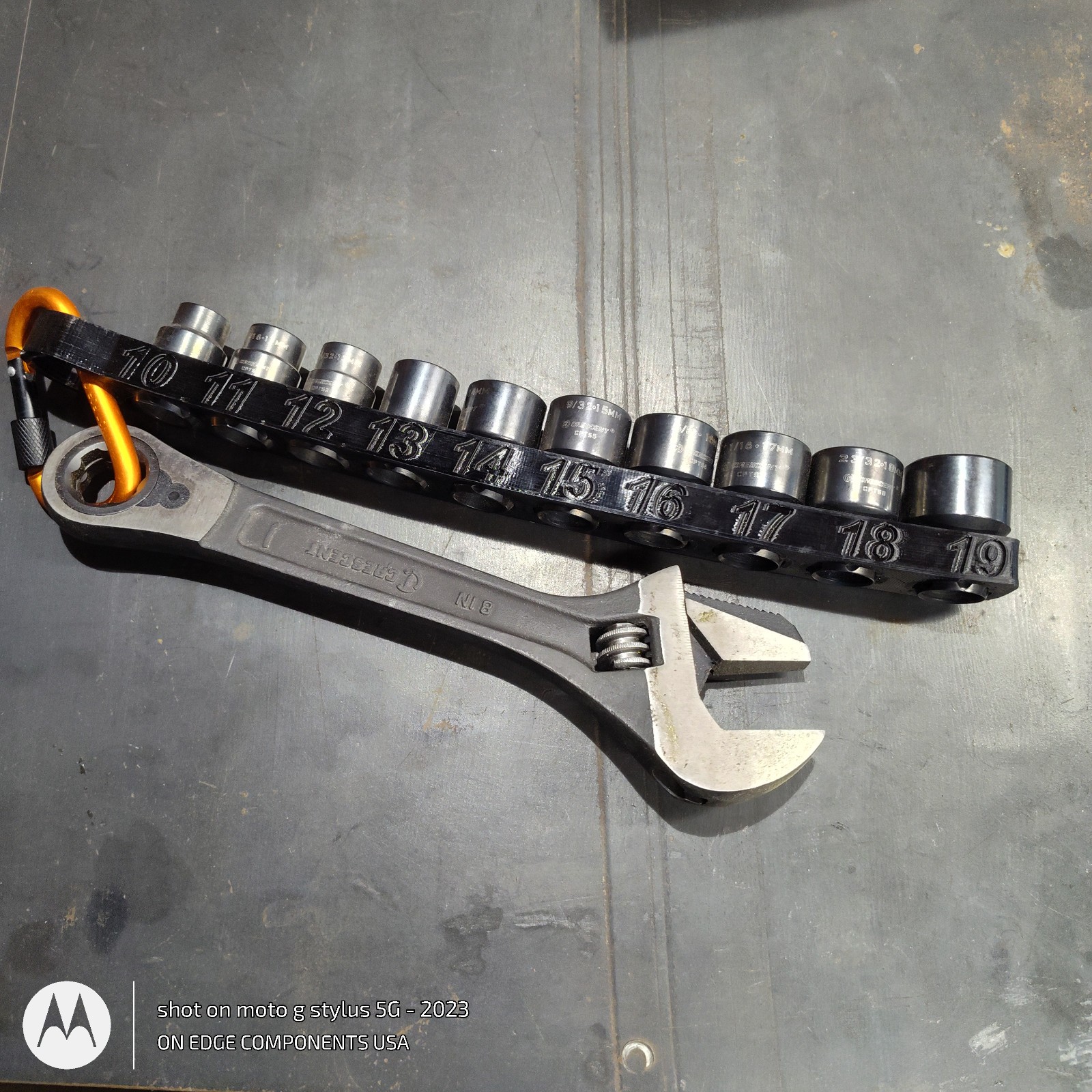 Socket Holder Carrier Crescent X6 3/8 in. Drive Pass-Thru Adjustable Wrench Set