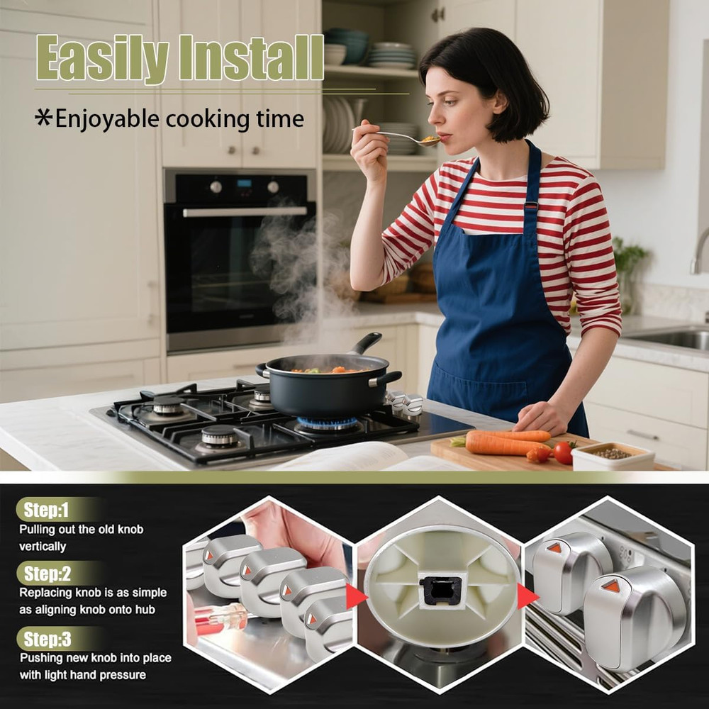 Gas Grill Control Knobs 4 Pack D Shaft BBQ Stove Oven Range Burner Replacement