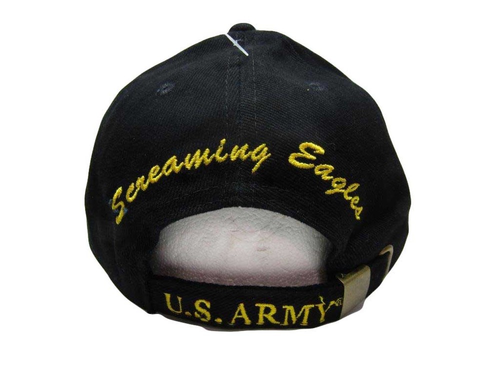 US Army Hat 101st Airborne Division Black Adjustable Cap