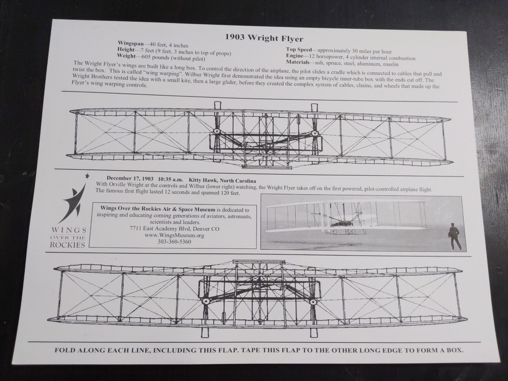 1903 Wright Flyer Brochure