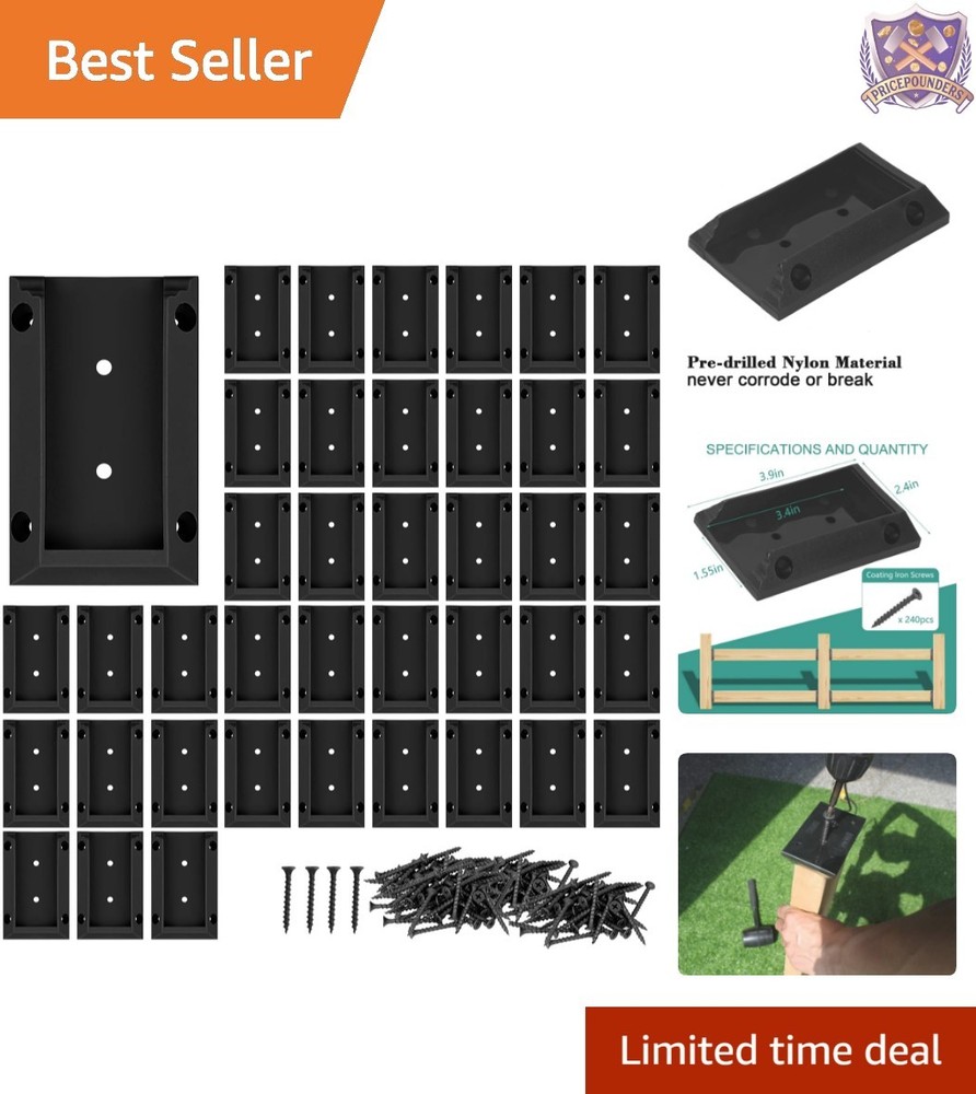 40 Pcs Nylon Deck Railing Brackets Connectors for 2x4 Wood Posts Tool Use