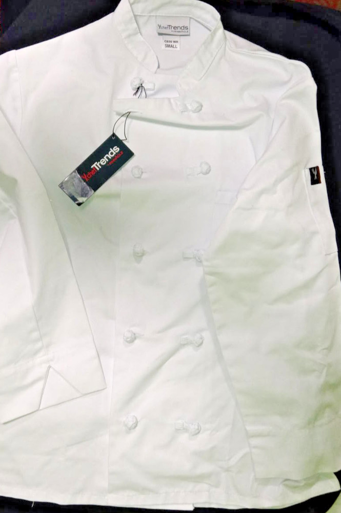 Chef Trends by Pinnacle Small Double Button White Chef Coat