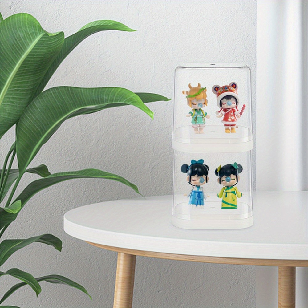 2Sets Transparent Plastic Minifigure Display Cases Dustproof s Display Box