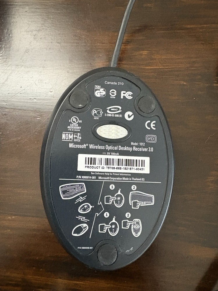 Microsoft USB Wireless Optical Desktop Receiver 3.0 Model 1012