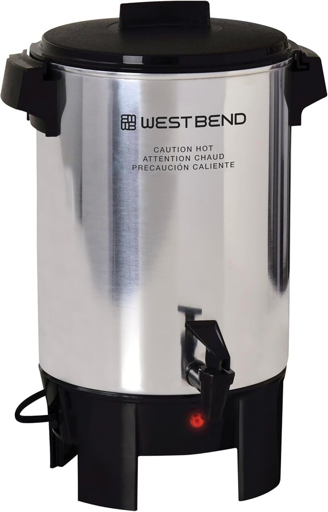 Coffee Urn Highly-Polished Aluminum Features Automatic Temperature Control wi...