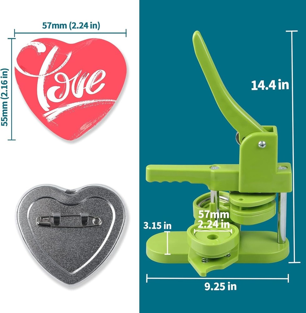 Button Maker Machine, Heart-Shaped 3rd Gen Installation-Free, Heart Shape DIY...