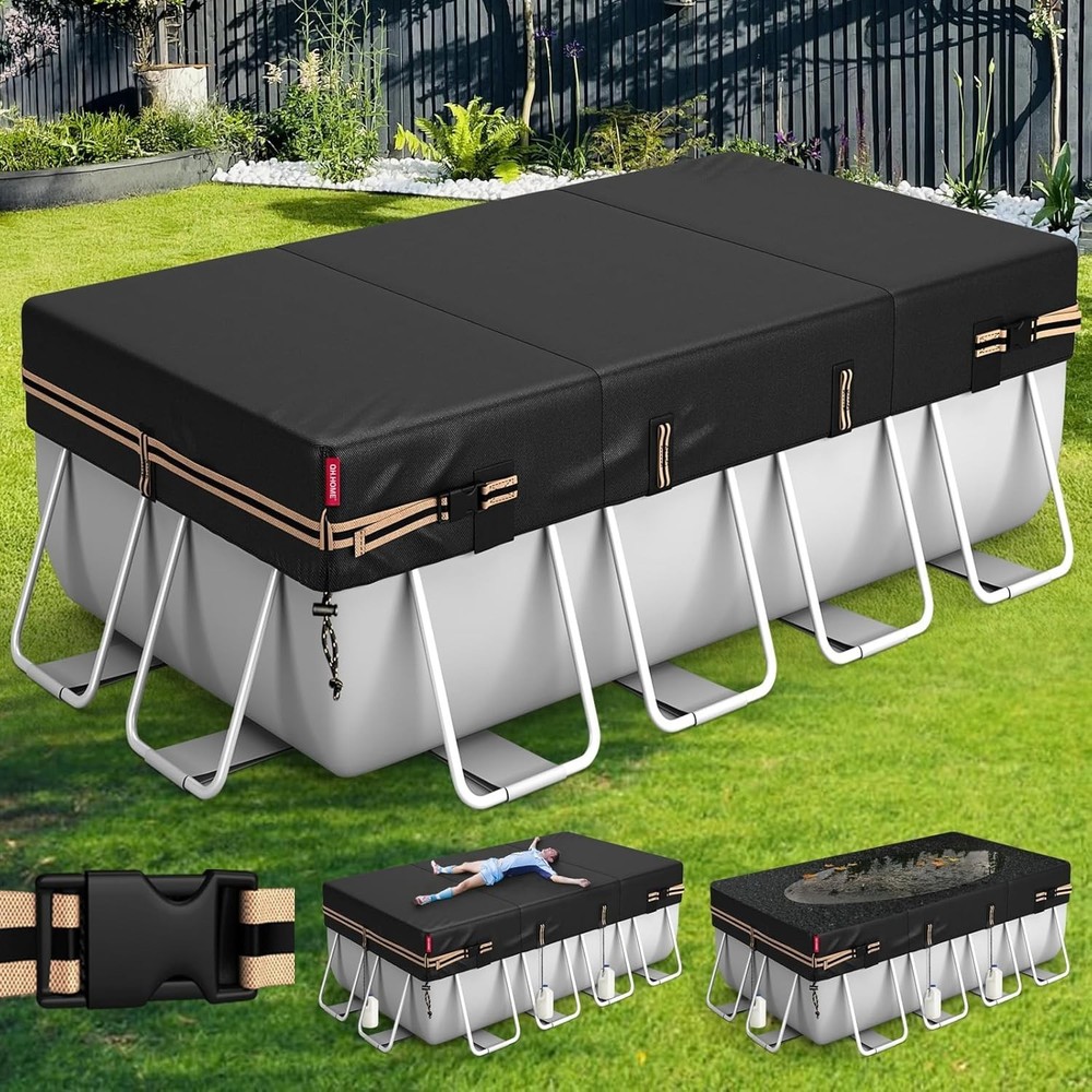 Durable 8x16 Ft Rectangular Pool Cover for Bestway/Intex - Safe & Reliable