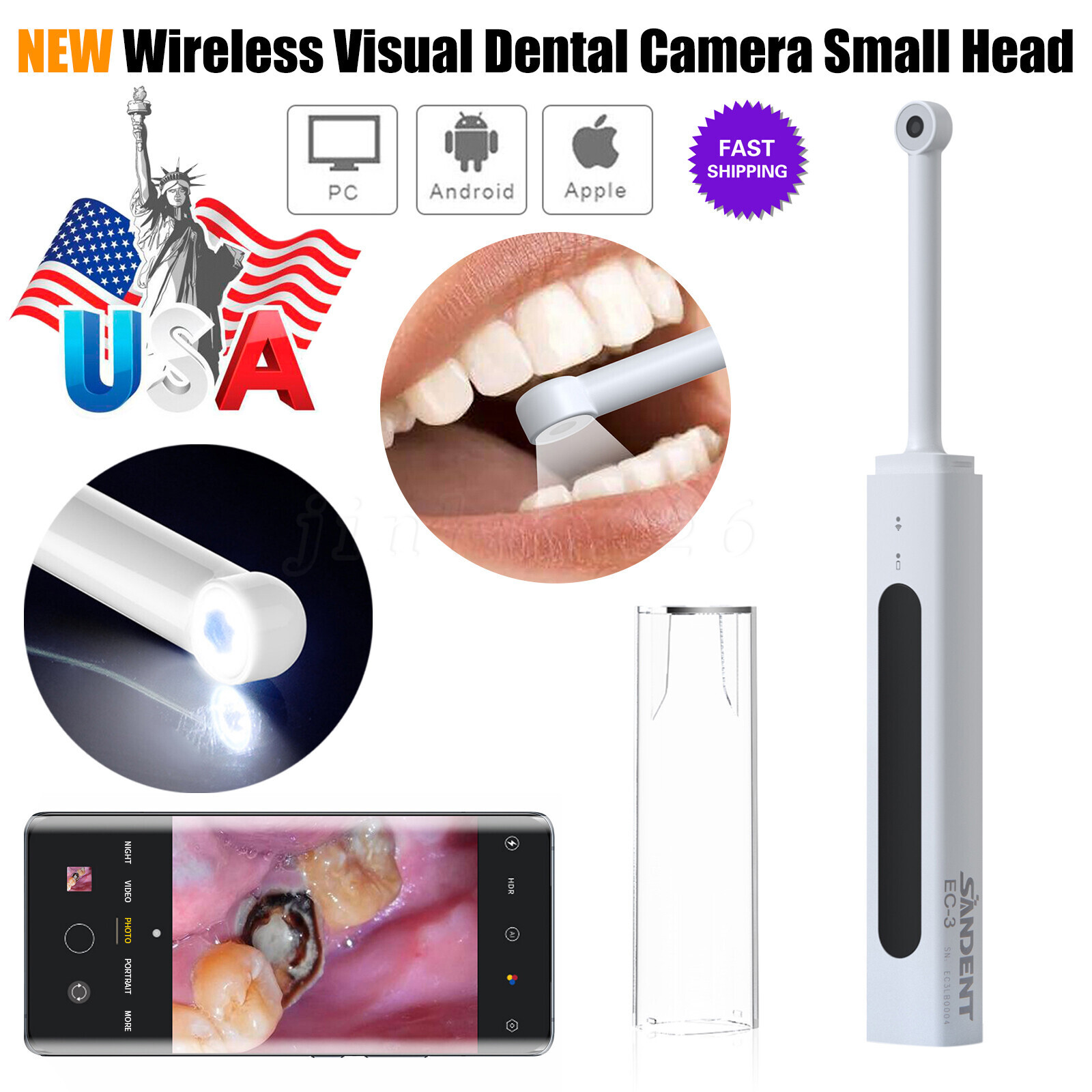 WiFi Dental Intraoral Camera Wireless 3.0 Mega Pixels HD Clear Image