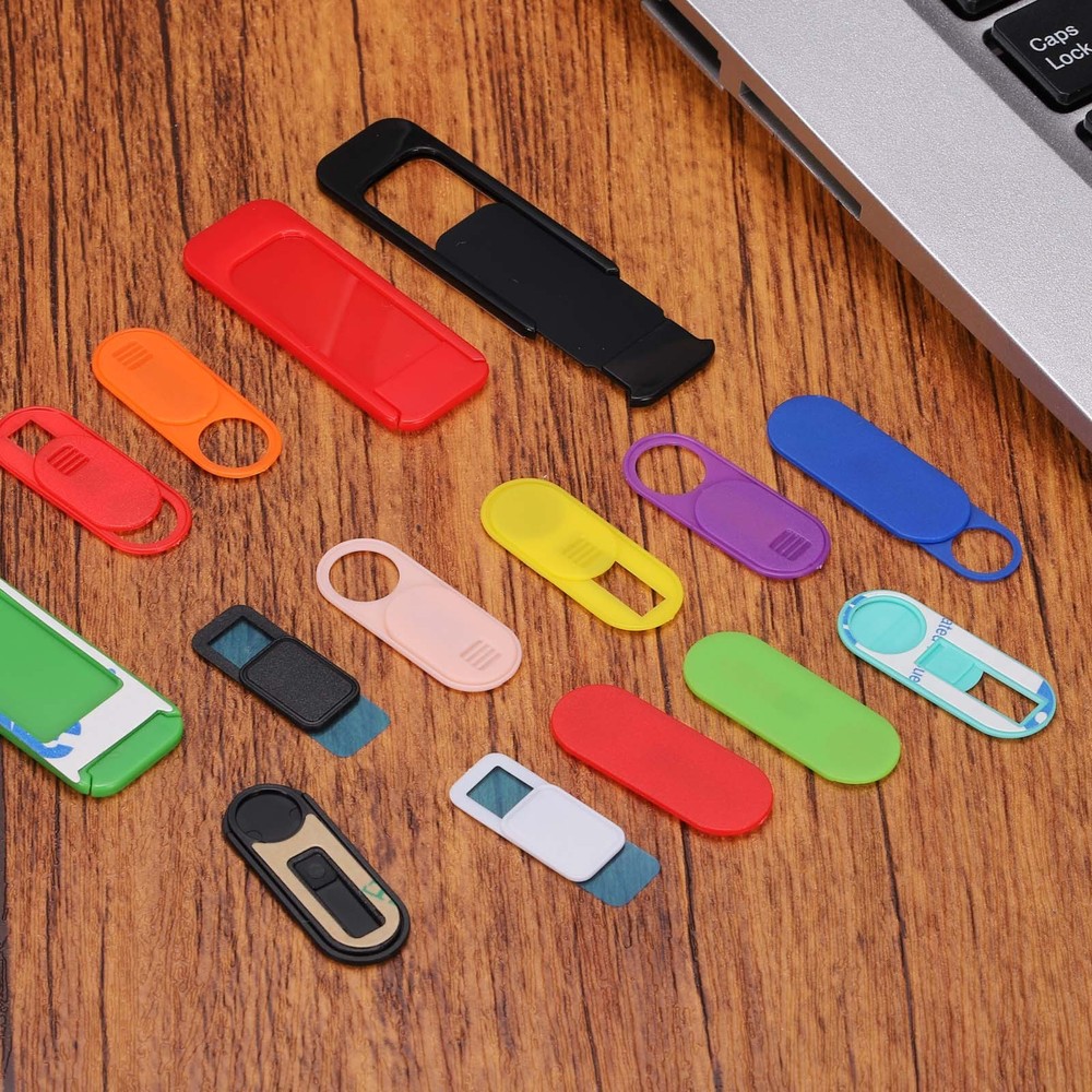 6Pcs 1.1" x 0.43" Computer Camera Cover Slide Thin Camera Blocker, Red