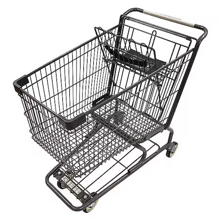 Wire Shopping Cart, Dark Gray, 400 Lb Cap.,  Wmp-152L-Ec