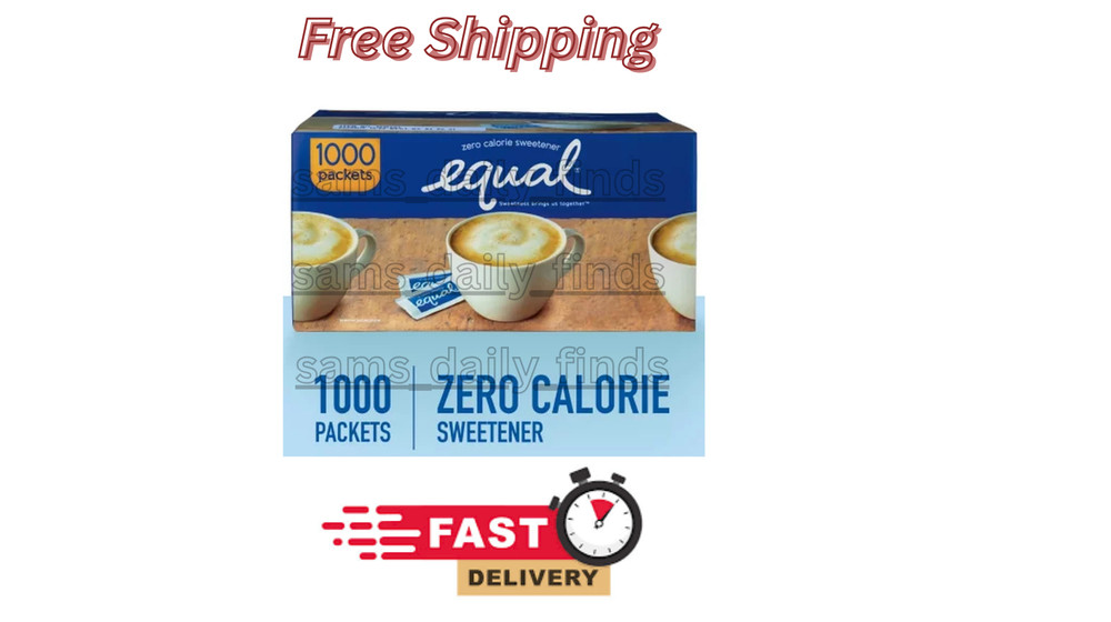 Equal Zero Calorie Sweetener Packets, 1,000 count. Dissolves Quickly FRESH