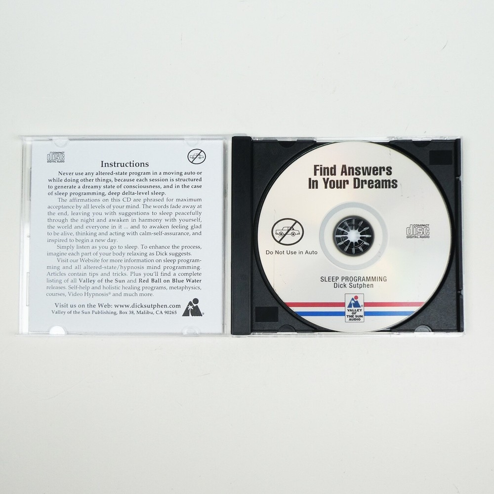 FIND ANSWERS IN YOUR DREAMS Sleep Programming Self Hypnosis CD Dick Sutphen mind