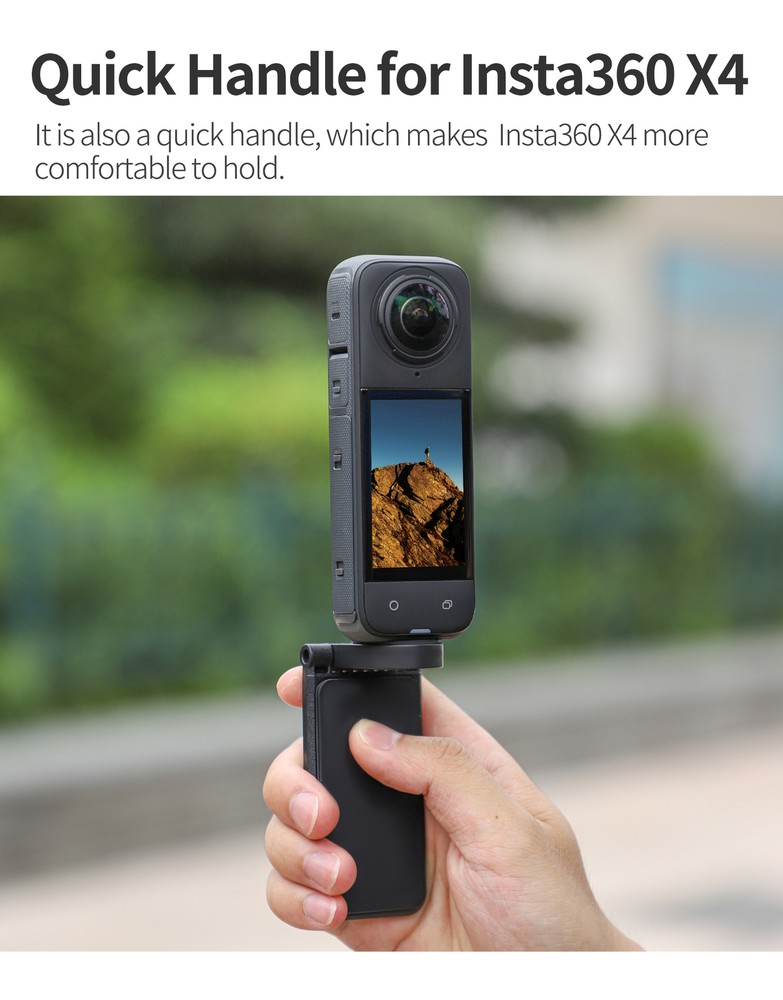 For Insta360 X4 Magnetic Adjustable Angle Base Camera Handle Scene Stand Black