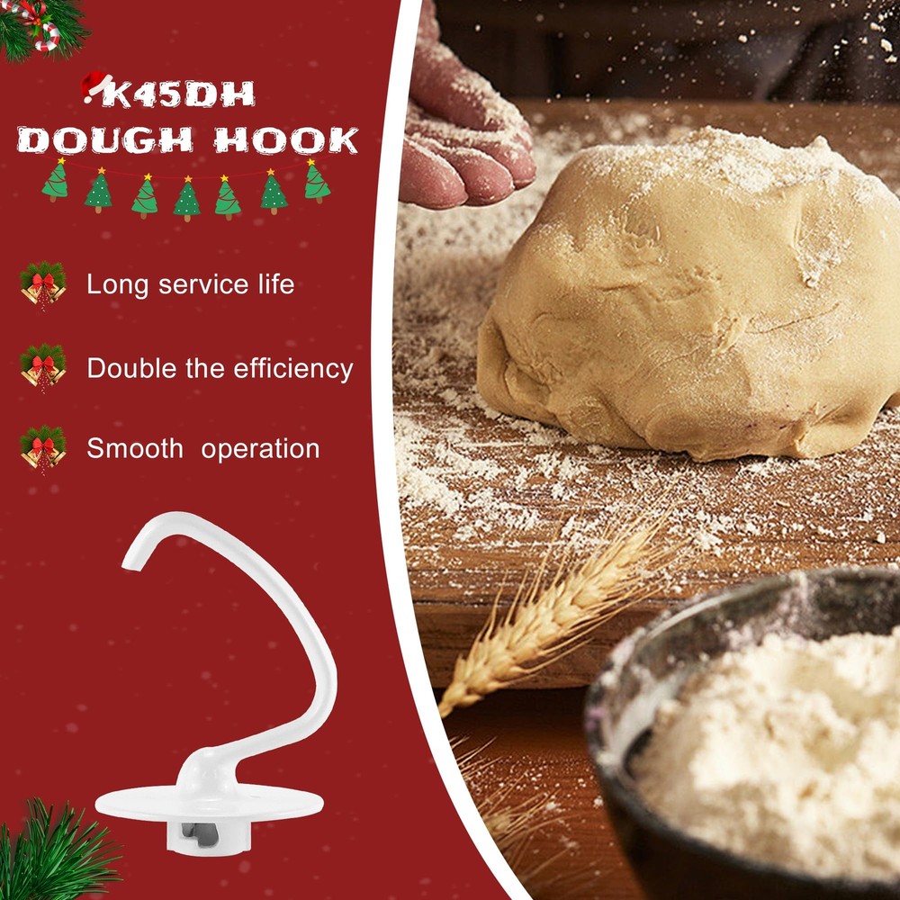 Mixer Accessories 3-Piece Set Includes Dough Hook Flat Blade Paddle Wire Whip