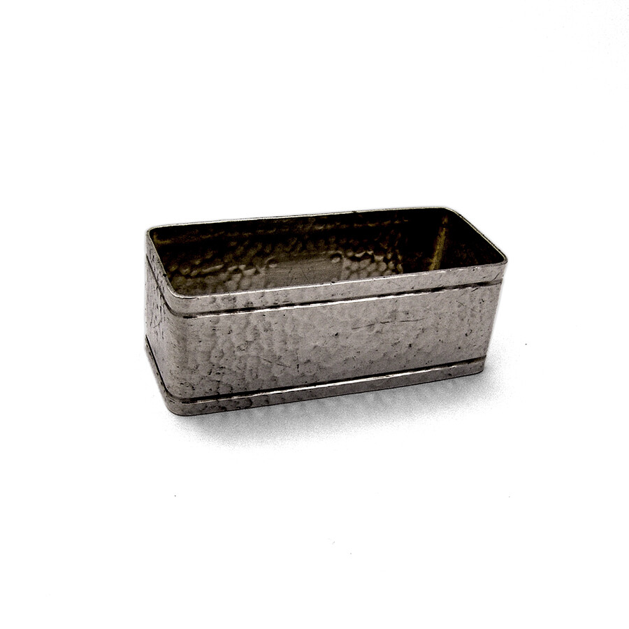 Hammered Rectangle Napkin Ring Watrous Sterling Silver Inscribed