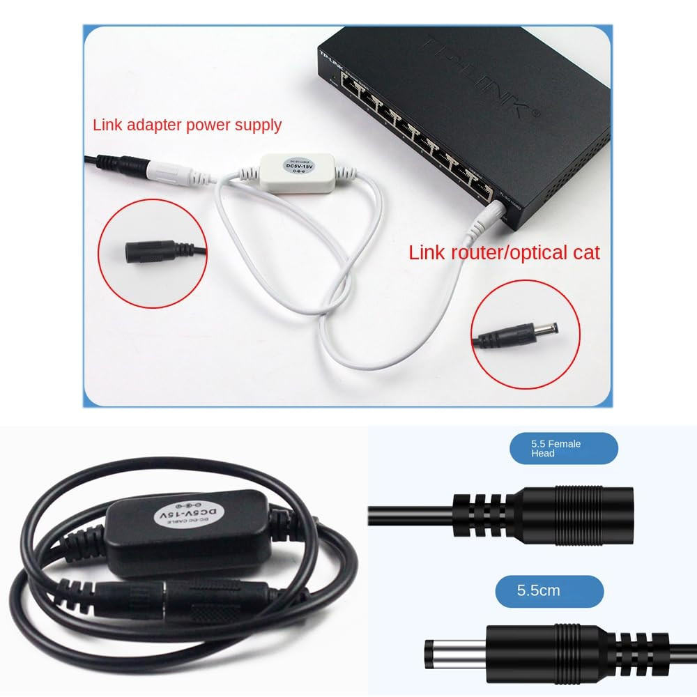 2 Pack Router Rebooter Automatically Reboots DC Cable 5.5Mm X 2.1Mm Plug Program