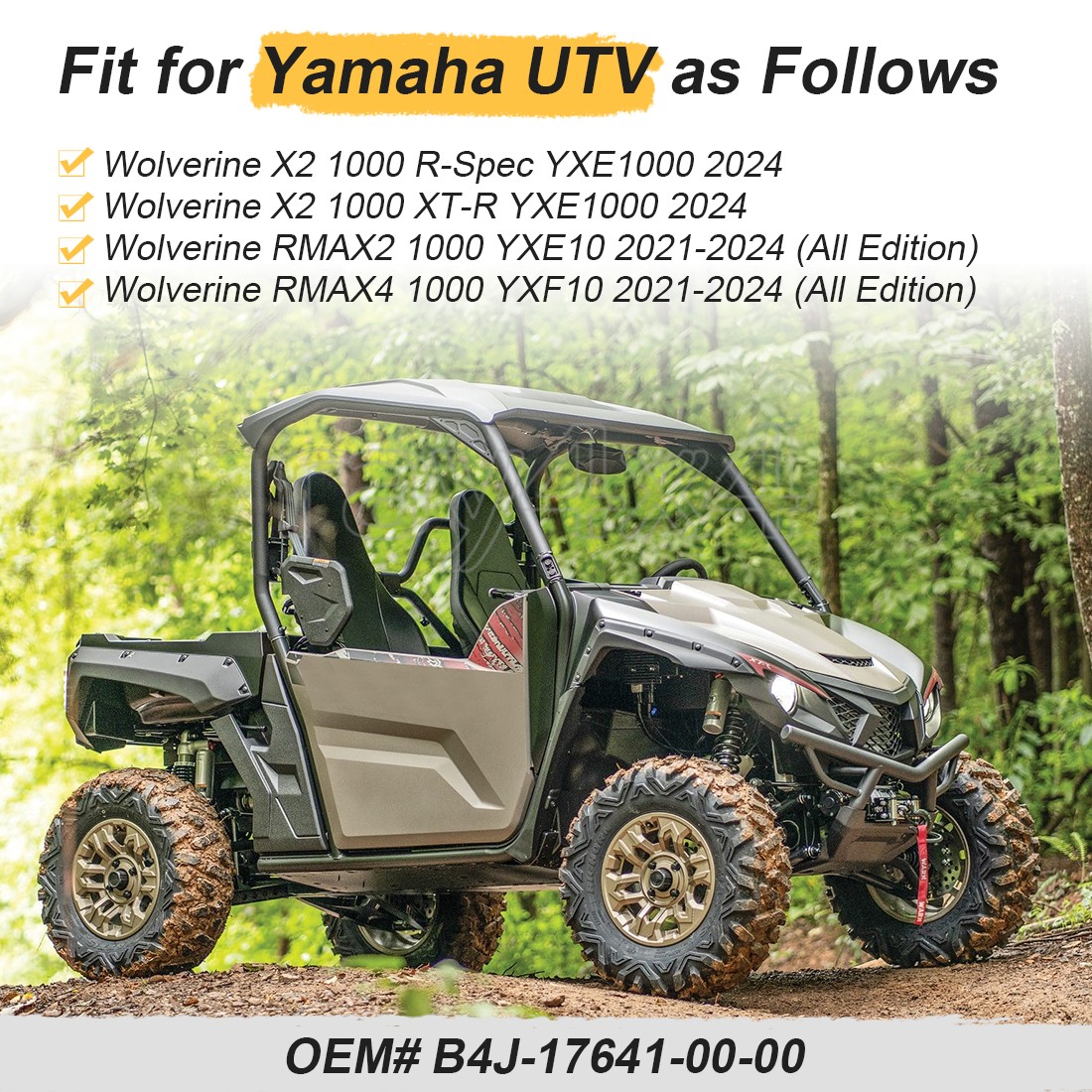 2021-24 Clutch Drive Belt For Yamaha Wolverine RMAX2 RMAX4 1000 B4J-17641-00-00