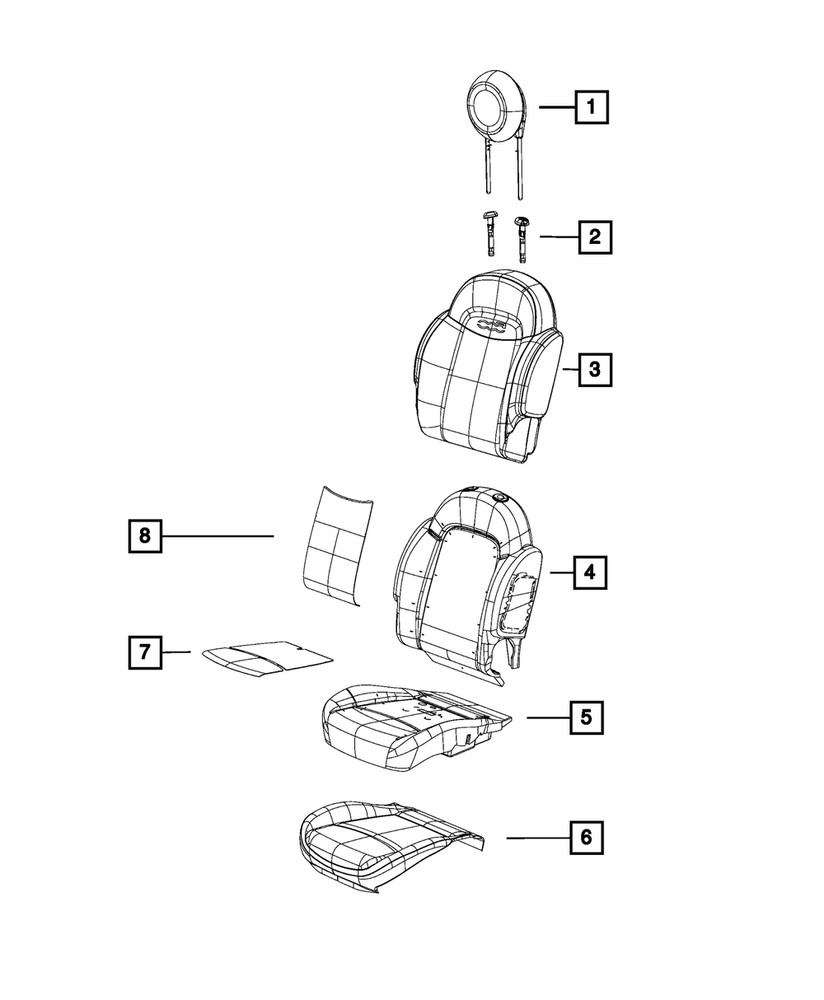 Genuine Mopar Front Seat Back Cover Left 6LM70U2YAA
