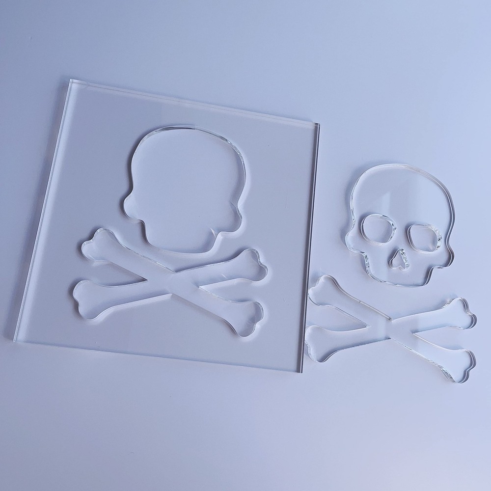 Skull Router Template Clear Acrylic Woodworking Guide Pattern 1 PCS