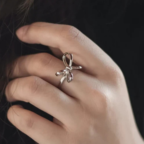 Silver Bow Ring| Bow Ring| Ribbon Ring|Sterling Silver Ring|Minimalist Ring