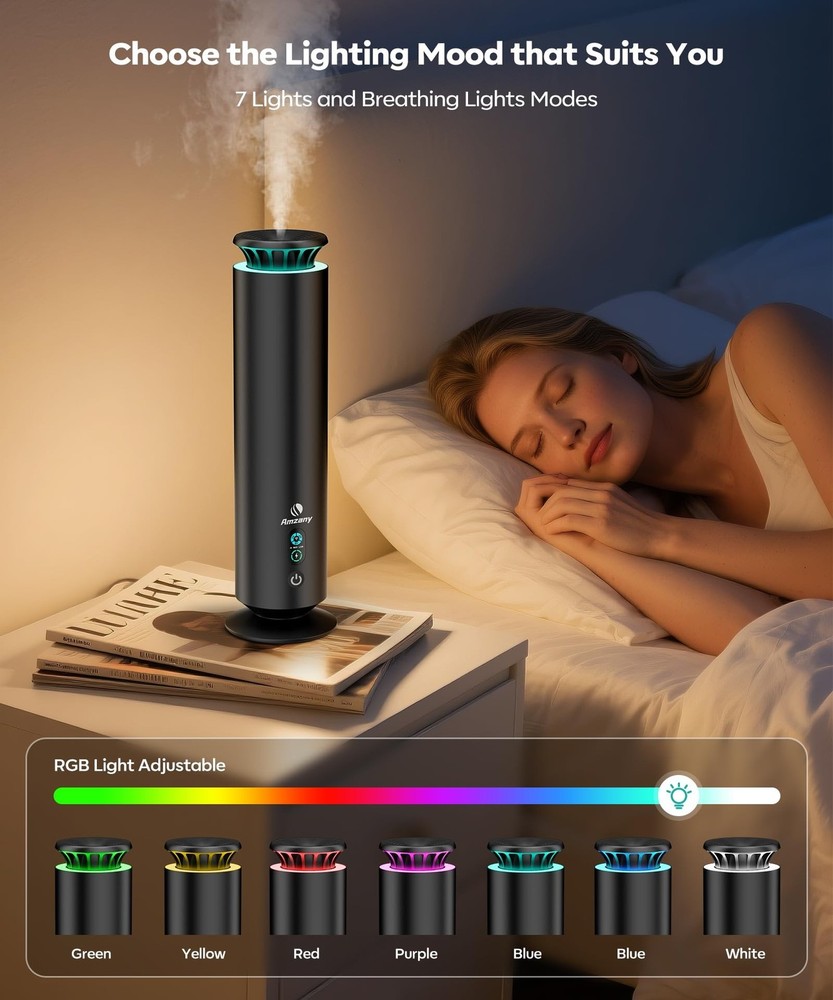 Waterless Scent Diffuser Kit,Scent Diffuser with 7 Lights and Breathing Light...