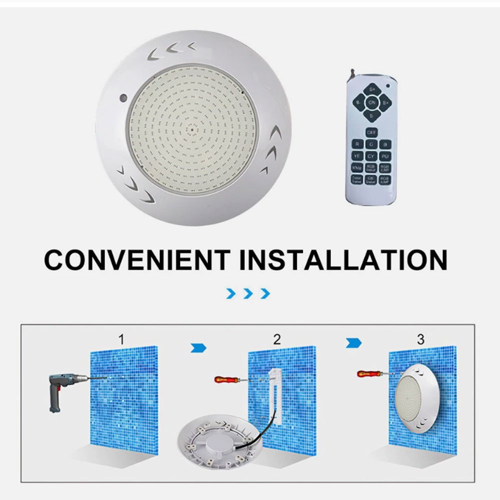 NEW Remote Control Memory Function Resin Filled Swimming Pool LED Light 12V RGB