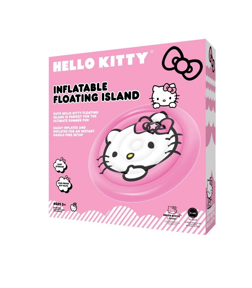 Hello Kitty Inflatable Floating Island Swimming Pool Float New