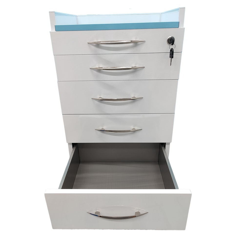 1 PC 4 Drawer Removable Assistant Mobile Cabinet w/Divider Bracket Locks