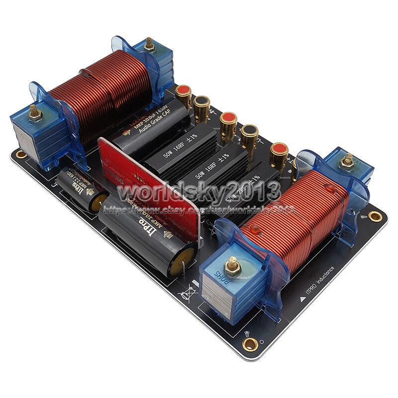 1x 1200W 2 Way 2 Unit High-Low Speaker Frequency Divider Filter Crossover Board