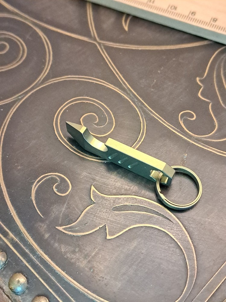 Mini EDC Anodized Gold Titanium Keychain Bottle Opener