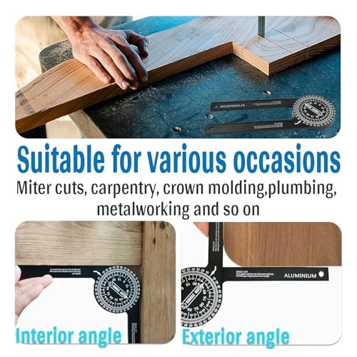 SameYa 7.28 Inch Precision Miter Saw Protractor, Aluminum Protractor Angle
