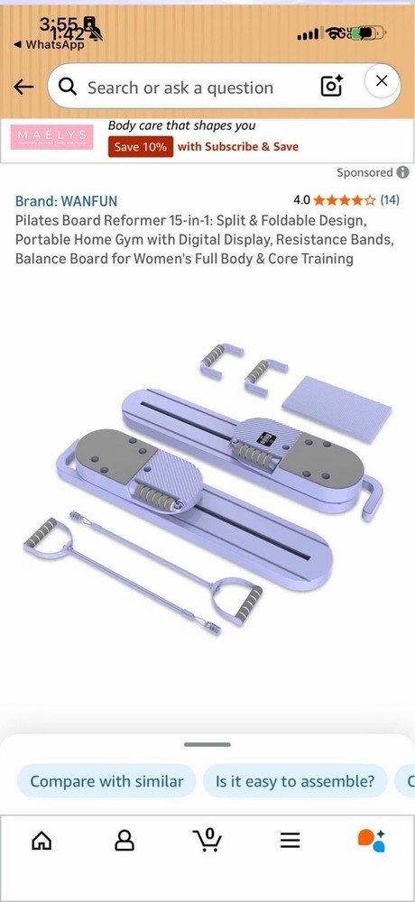 2-in-1 Pilates Split Ab Board Core Trainer w/ LCD Display Home Workout
