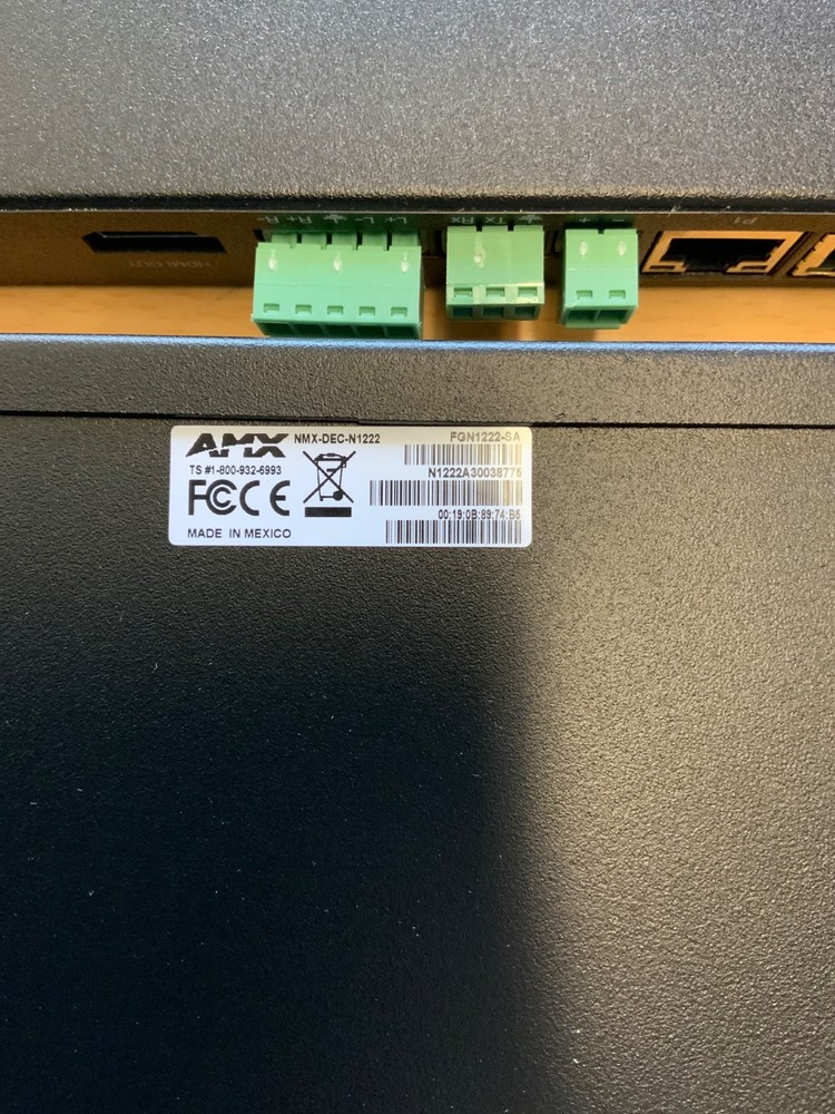 AMX NMX-DEC-N1222 SVSI Stand-Alone Minimal Compression Video Over IP Decoder