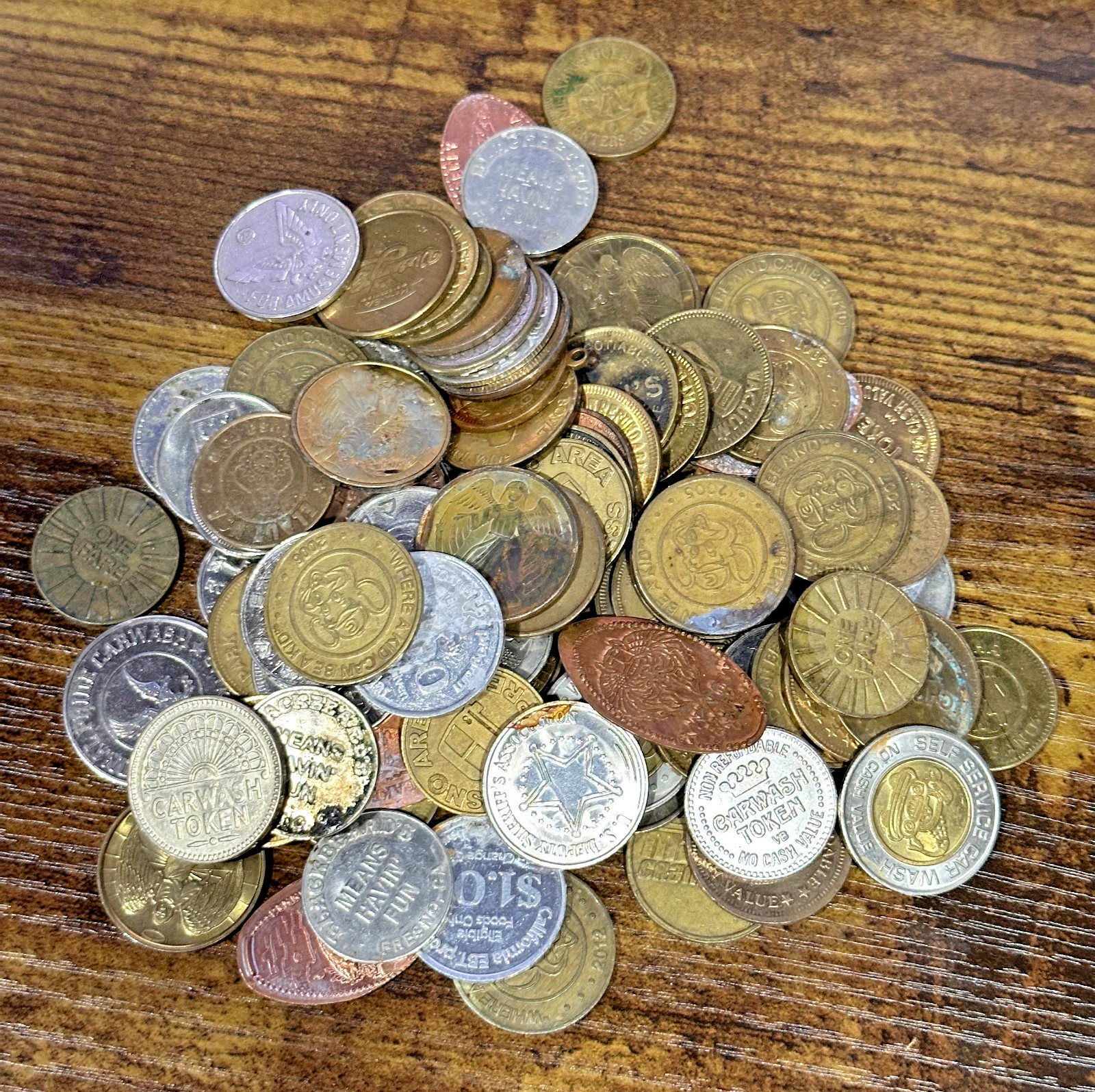 **OVER 1 POUND** Mixed Unsearched Miscellaneous Token Lot ***RARE LOT***