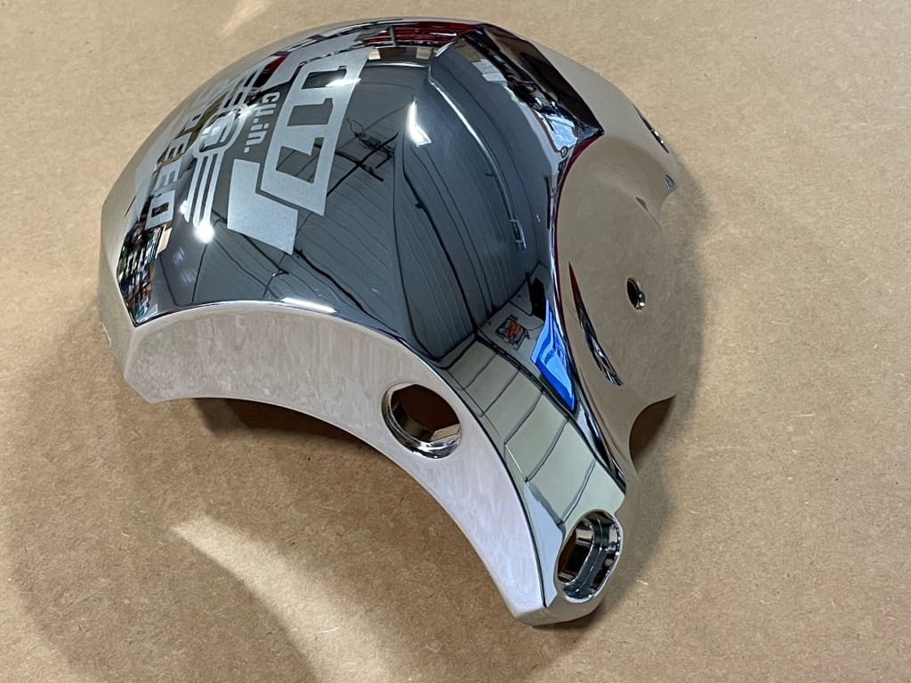 BIG DOG MOTORCYCLES OEM CHROME COIL COVER 2005-11 MODELS w/ 117" 6 speed logo