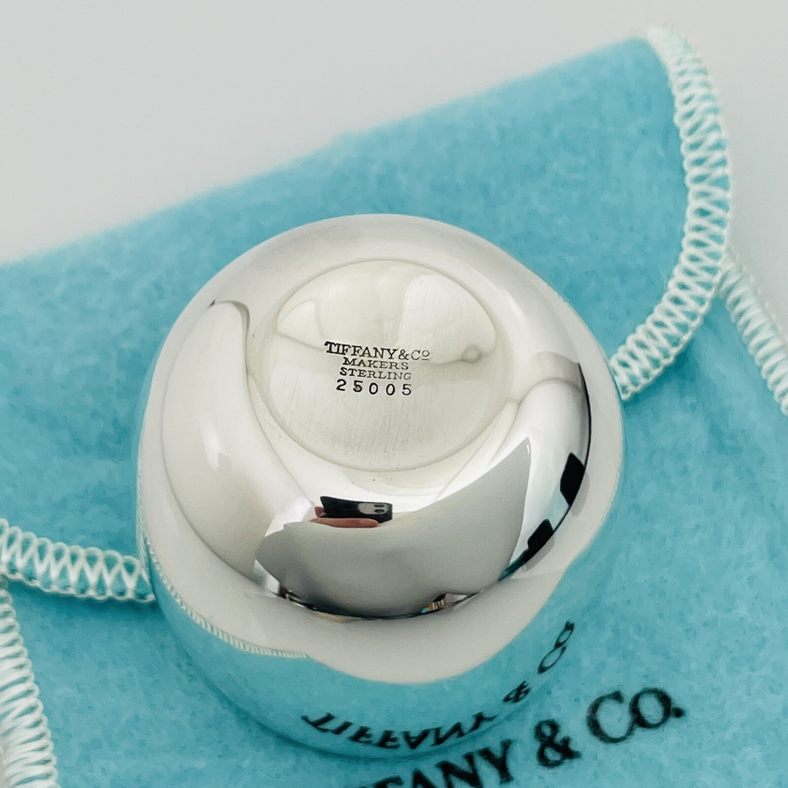 Tiffany & Co Sterling Silver Makers Shot Glass Cup Liqueur Cordial Bar Glass