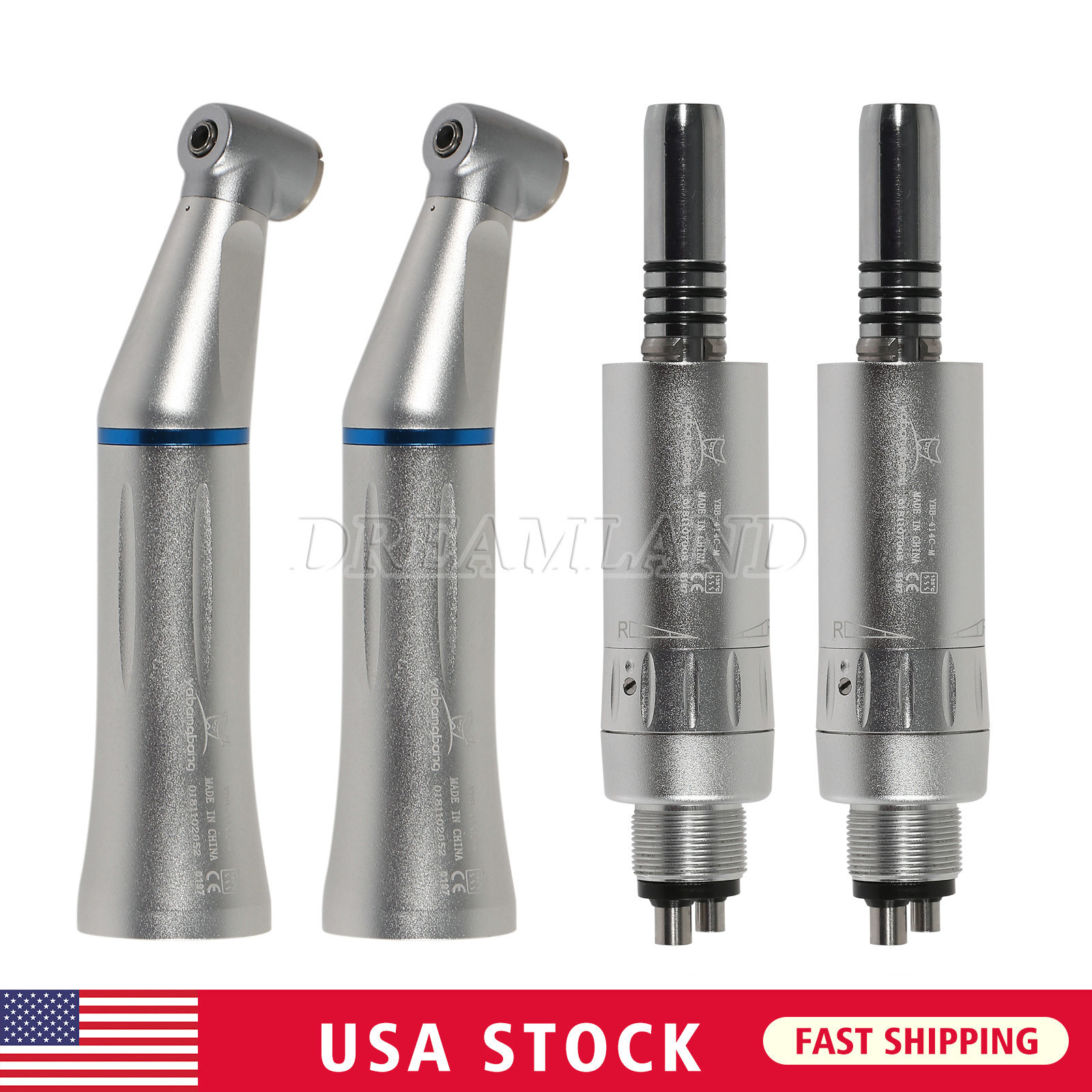 Dental Slow Low Speed Handpiece Push Contra Angle NSK Style Air Motor 4Holes