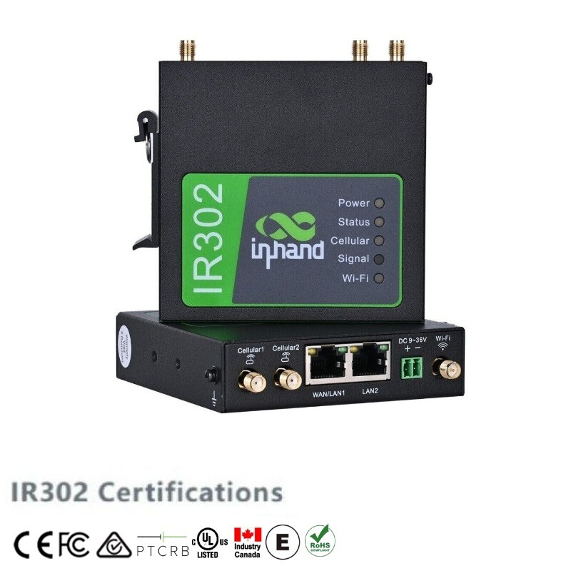 InHand IR302 Wireless Rugged Industrial Router IO Port 4G LTE CAT4 Unlocked