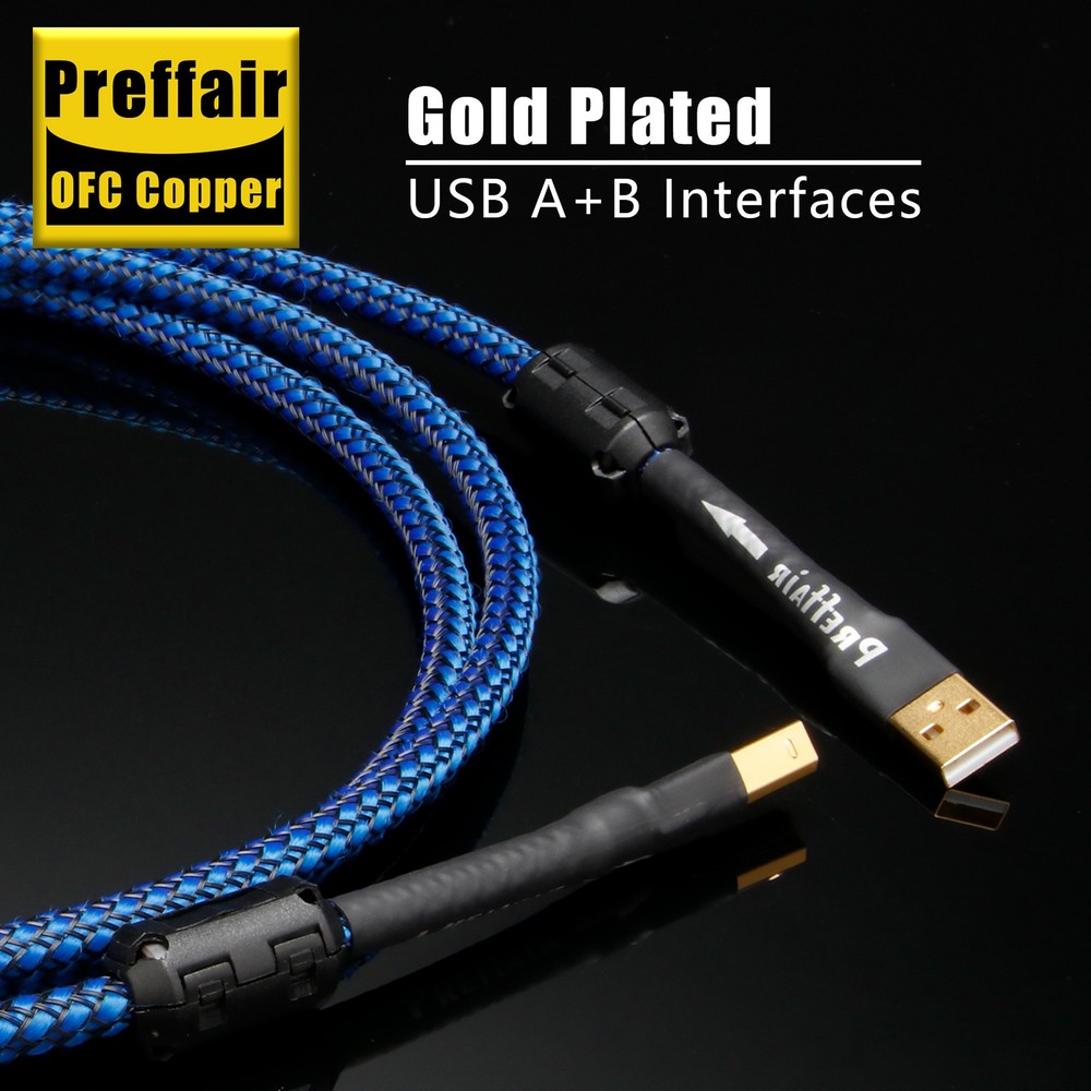 NEW Type A-B USB2.0 Data Cord Gold Plated USB Cable Audio Sound Card DAC Decoder