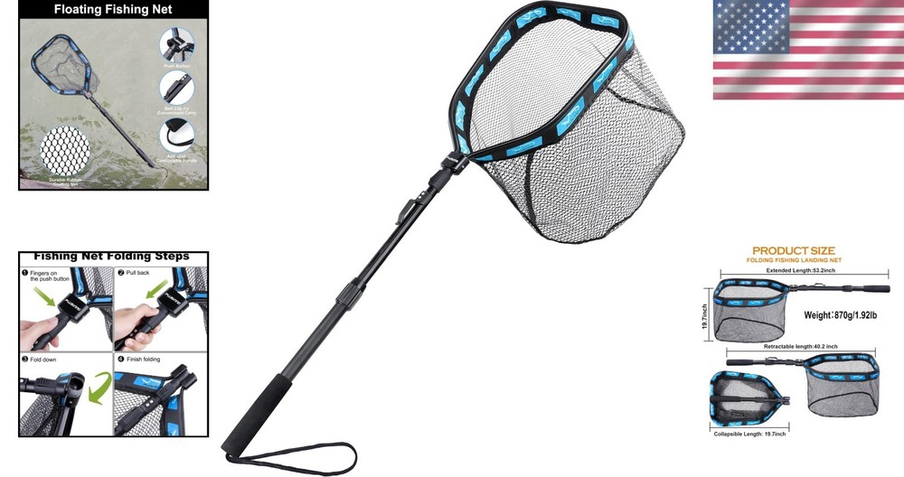Floating Salmon & Catfish Net with Telescoping Handle