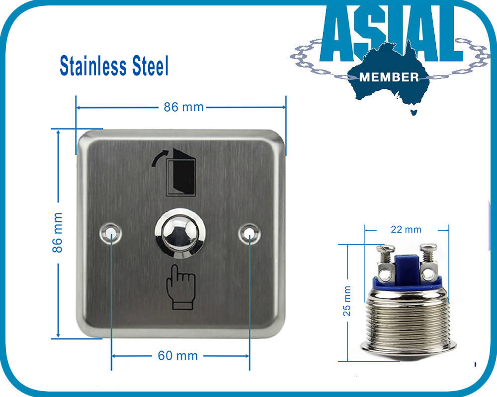 Door Exit Push Release Button S/S Switch Panel Normally Open