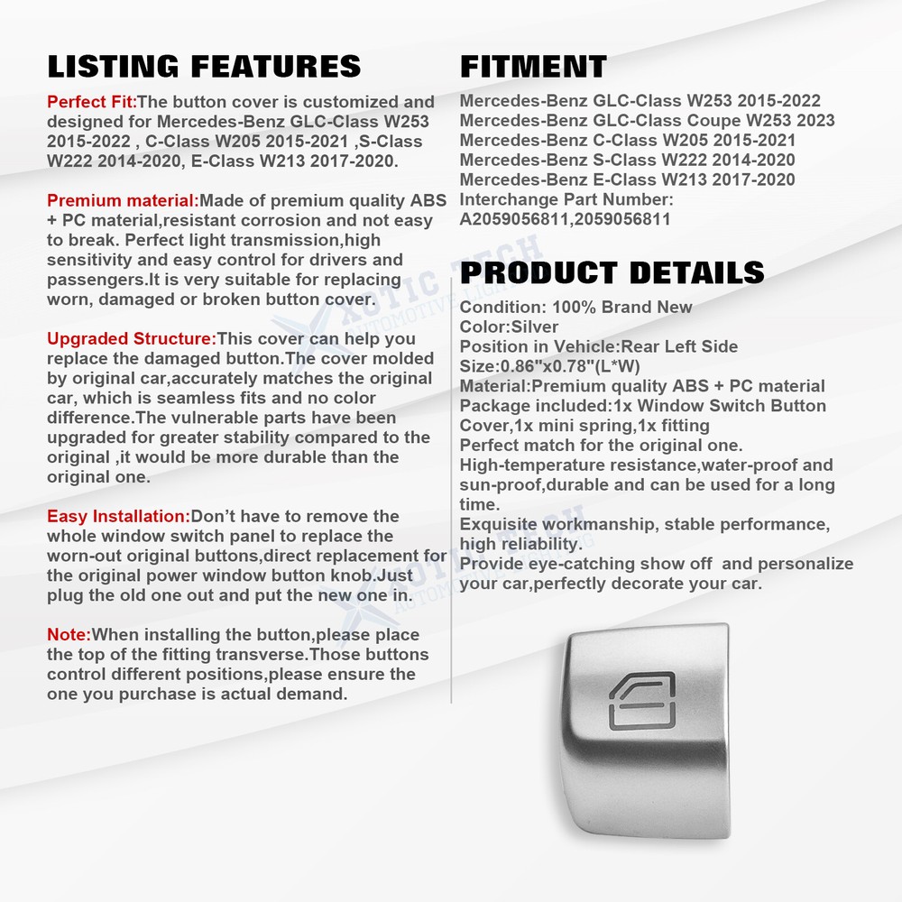 Driver Side Master Power Window Control Replacement For Mercedes Benz C E Class