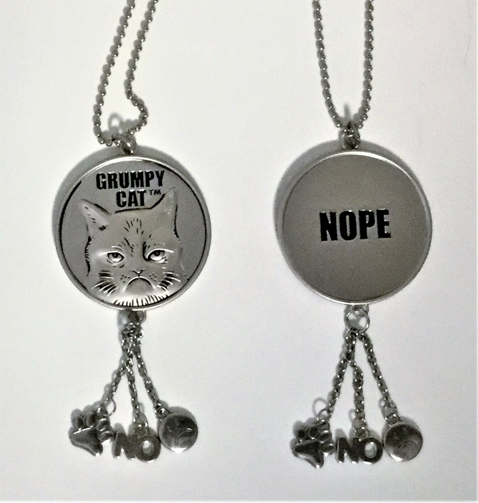 Grumpy Cat Metal Keychain