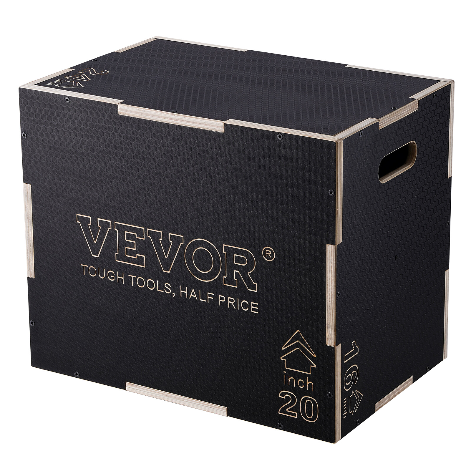 VEVOR 24/20/16 Inch 3 in 1 Plyometric Jump Box Fitness Exercise Plyo Box Wooden