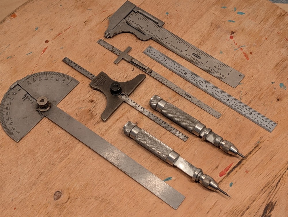 General Tools No.444 Depth Angle Gage No.16 Multi-Use Tool No.17 Protractor Rule