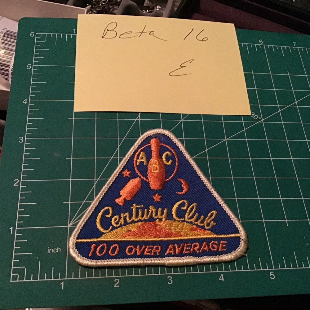 Vintage Bowling Patch ABC Century Club 100 Over Average Triangle