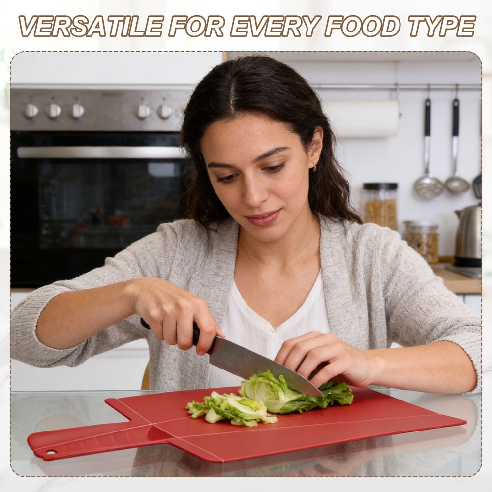 4 Pcs Foldable Cutting Board, 15" x 8.5" Plastic Folding Cutting Board, Green